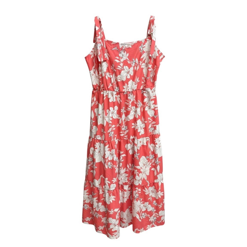 Social Standard by Sanctuary Tied Sundress Coral Floral Midi Dress XXL